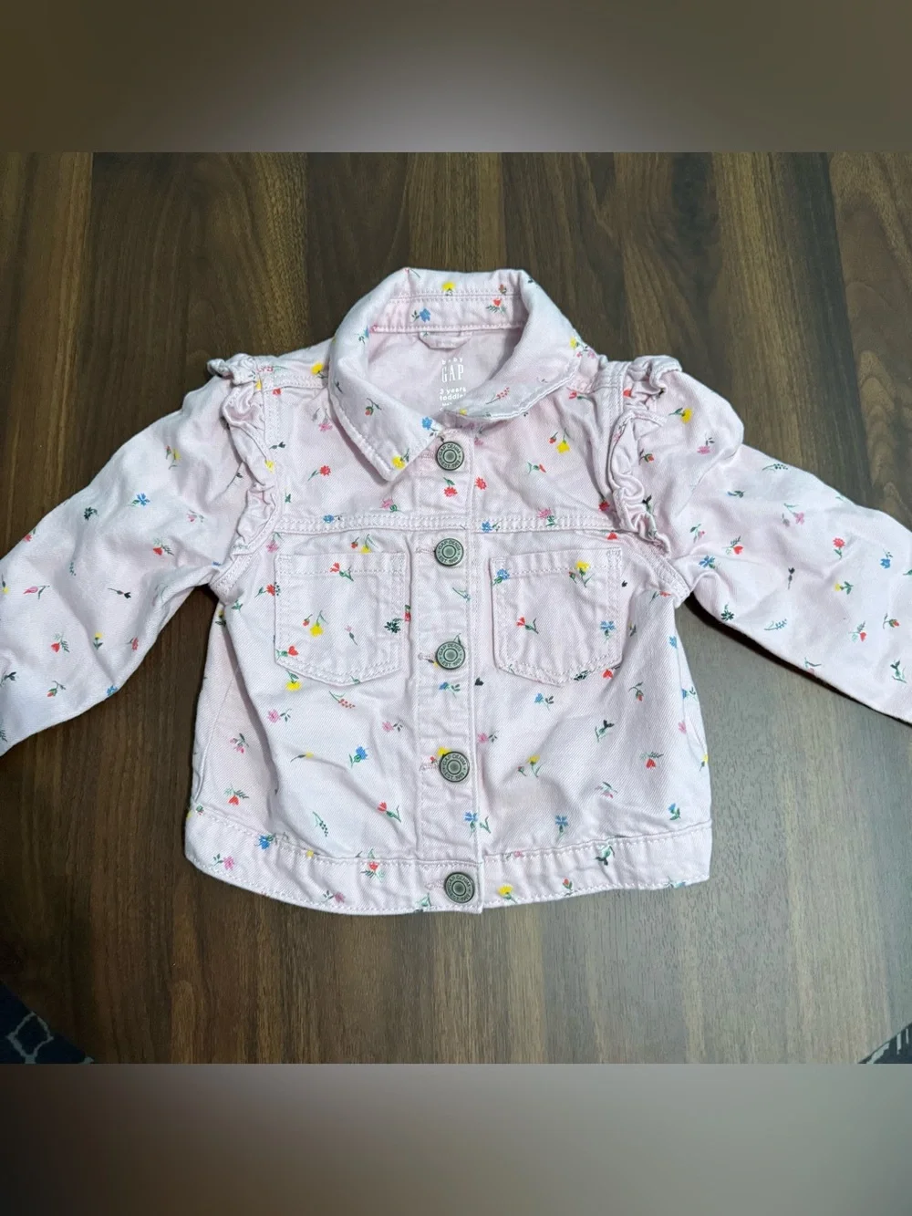 Girls denim floral gap jacket